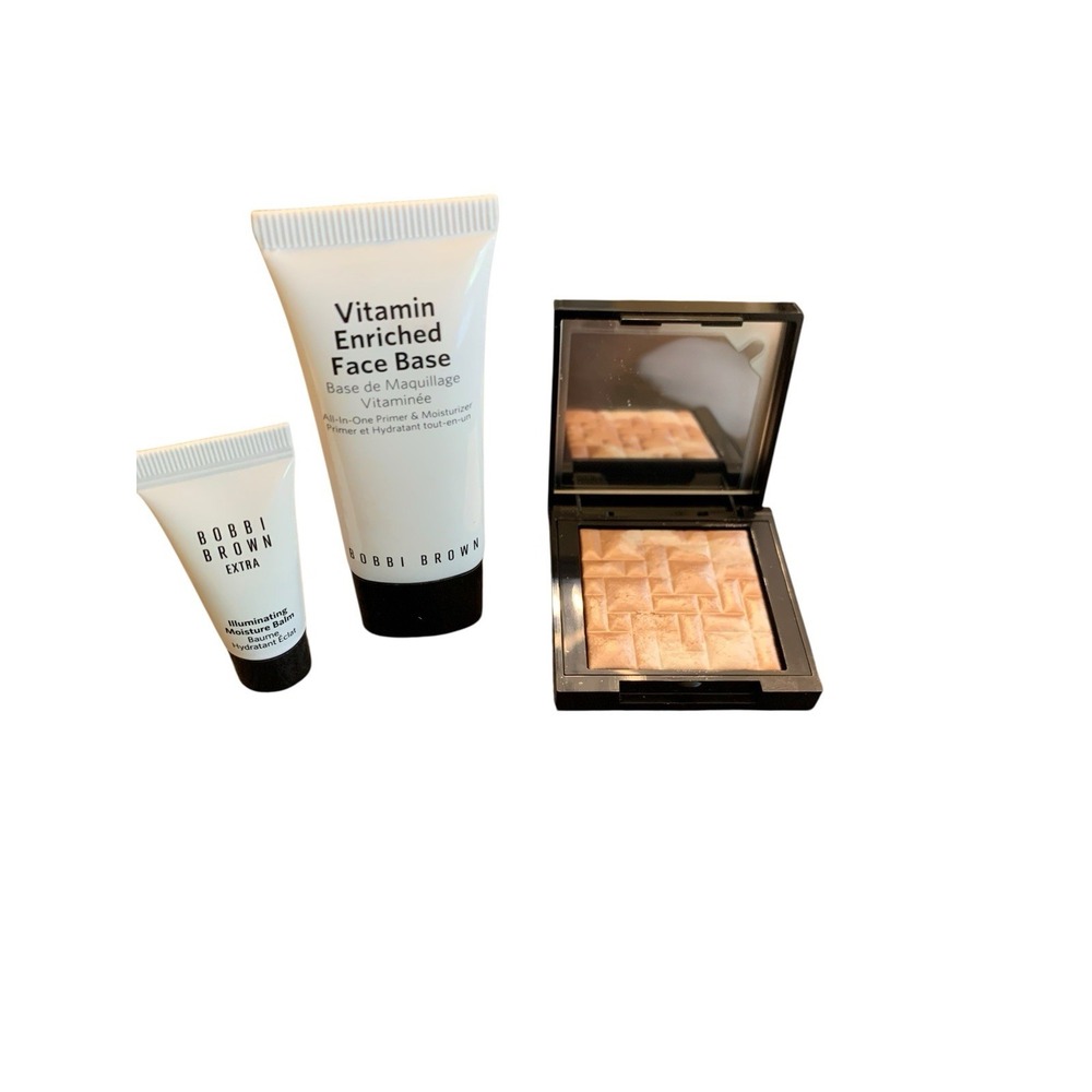 Bobbi Brown Highlighting Powder Pink Glow Vitamin Enriched Face Base Set